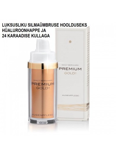 PREMIUM KLASSI HÜALUROONHAPPE JA 24K KULLAGA SILMAÜMBRUSE HOOLDAJA. 30 ml