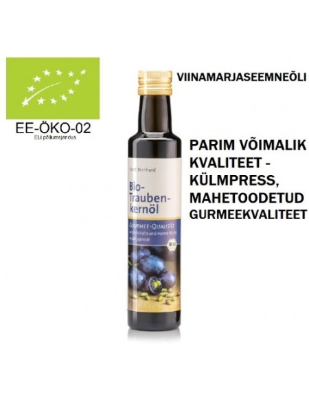 VIINAMARJASEEMNEÕLI (ÖKO) MAHETOODE GURMEEKVALITEET 250 ml