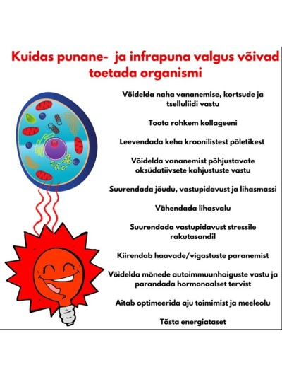 PUNASE VALGUSE TERAAPIA VÖÖ -HEA RASVAPÕLETAJA JA VALU VAIGISTAJA LED60 PULDIGA