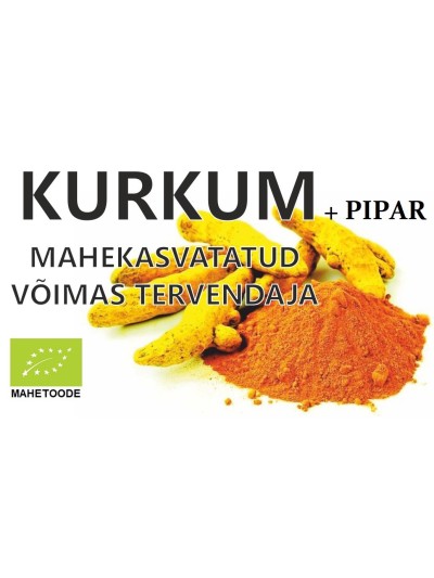 KURKUM + MUST PIPAR MAHETOODE (ÖKO) - KUNI 2000 KORDA VÕIMSAM 120 kapslit