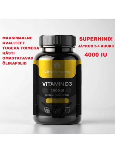 VITAMIN D3 POTENT 4000 IU OIL CAPSULES. 90 oil capsules VITAMIN D3 POTENT 4000 IU OIL CAPSULES. 90 oil capsules