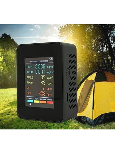 ИЗМЕРИТЕЛЬ ЗАГРЯЗНЕНИЯ ВОЗДУХА В ПОМЕЩЕНИИ. Измеряет 5 наиболее важных факторов риска для здоровья.