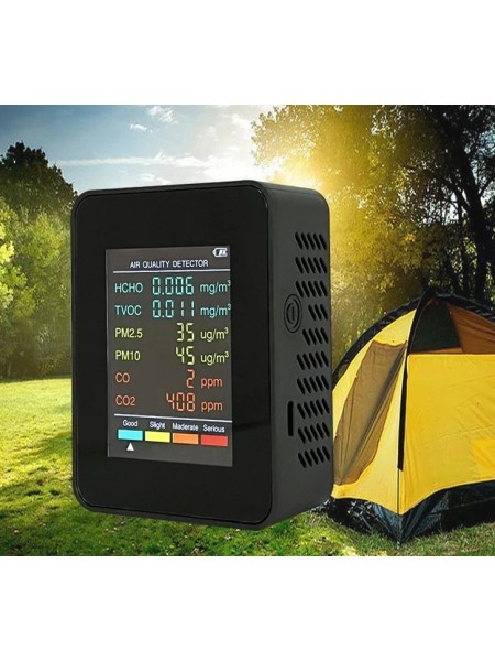 ИЗМЕРИТЕЛЬ ЗАГРЯЗНЕНИЯ ВОЗДУХА В ПОМЕЩЕНИИ. Измеряет 5 наиболее важных факторов риска для здоровья.