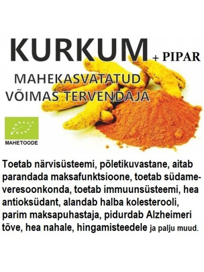 KURKUM + MUST PIPAR MAHETOODE (ÖKO) - KUNI 2000 KORDA VÕIMSAM 120 kapslit